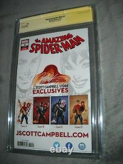 Amazing Spider Man 2 Cgc 9,6 White Signature Series J Scott Campbell C Edition