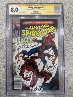 Amazing Spider-Man 361 (BOUTIQUE) CGC 8.0 SS Signé x2 BAGLEY & MICHELINIE
