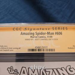 Amazing Spider-Man 607 CGC SS 9,6 Signé par J. Scott Campbell