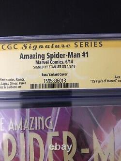 Amazing Spider-man #1 Alex Ross Variante 9.6 Cgc Stan Lee Signature Series