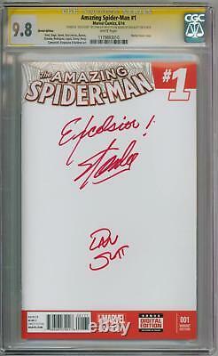 Amazing Spider-man #1 Cgc 9.8 Signature Series Signé X2 Stan Lee Excelsior Silk