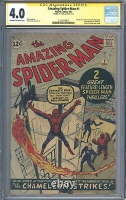 Amazing Spider-man #1 Série De Signature Cgc 4.0 Signée Par Stan Lee Original 1963
