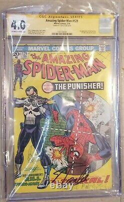 Amazing Spider-man 129 Cgc Signature Series 4.0 1ère Application Du Punisher Stan Lee