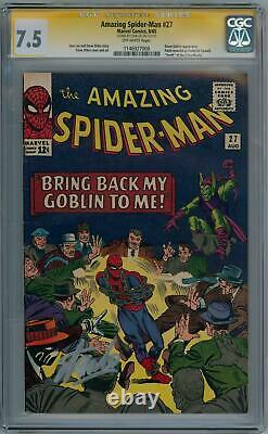 Amazing Spider-man #27 1965 Cgc 7.5 Série Signature Signée Stan Lee Marvel