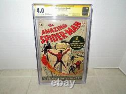 Amazing Spiderman #1 Cgc 4.0 Série De Signatures De 1963 Signée Stan Lee Unrestored