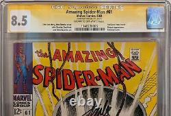 Amezing Spider-man #61 Cgc 8.5 Série De Signatures Signées Par Stan Lee