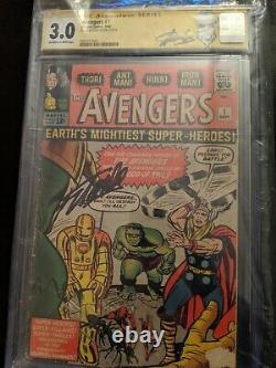 Avengers #1 Cgc 3.0 Signature Series Origin Of The Avengers Signé Par Stan Lee