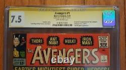Avengers #1 Rare Cgc 7.5 Signature Série Stan Lee Signé