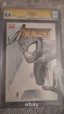 Avengers 7 Série de signatures CGC CGC 9.4 Couverture de croquis Spider-man par Alex Maleev