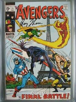 Avengers #71 Cgc 9.4 Ss Signé Roy Thomas 1st Invaders Black Knight Joins