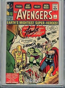 Avengers Vol 1 1 Cgc 7.0 Ss X3 Stan Lee Lieber Dyers Hulk Thor Iron Man Ant-man