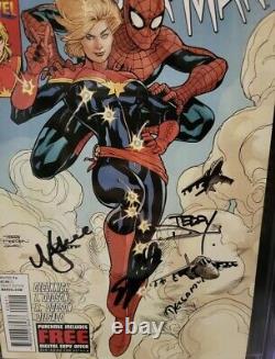 Aventurier Araignée #9 Cgc 9.8 Marvel Signature Series Comic Stan Lee 3x