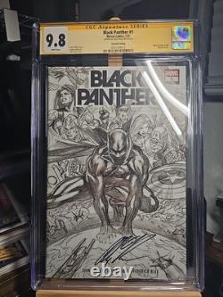 Black Panther 1 Lgy 198 Cgc Signature Series 9.8 Couverture Dessinée par Alex Ross 2022