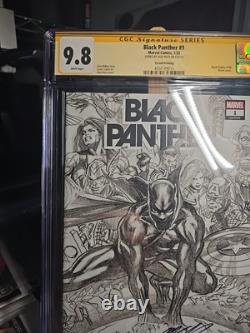 Black Panther 1 Lgy 198 Cgc Signature Series 9.8 Couverture Dessinée par Alex Ross 2022