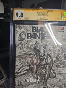 Black Panther 1 Lgy 198 Cgc Signature Series 9.8 Couverture Dessinée par Alex Ross 2022