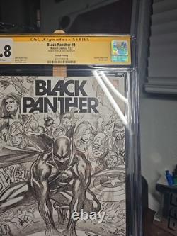 Black Panther 1 Lgy 198 Cgc Signature Series 9.8 Couverture Dessinée par Alex Ross 2022