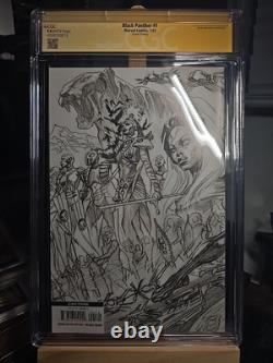 Black Panther 1 Lgy 198 Cgc Signature Series 9.8 Couverture Dessinée par Alex Ross 2022