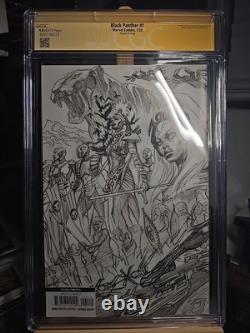 Black Panther 1 Lgy 198 Cgc Signature Series 9.8 Couverture Dessinée par Alex Ross 2022