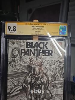 Black Panther 1 Lgy 198 Cgc Signature Series 9.8 Couverture Dessinée par Alex Ross 2022