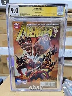 CGC 9.0 SS AVENGERS #1 (2010) Exclusivité Comic Con Signée par Stan Lee ! JSA/CGC