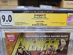 CGC 9.0 SS AVENGERS #1 (2010) Exclusivité Comic Con Signée par Stan Lee ! JSA/CGC