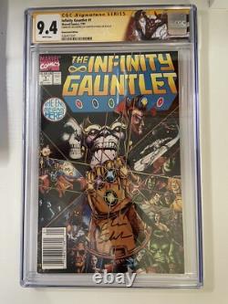 CGC Signature Series 9.4 INFINITY GAUNTLET EN KIOSQUE SIGNÉ PAR MORELLI & SCHEELE