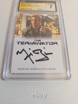 Carte de signature personnalisée de Michael Biehn ÉTAT PROCHE DU NEUF CGC 7 SÉRIE DE SIGNATURE LOT 595