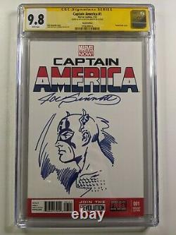 Cgc 9.8 Série De Signatures Joe Sinnott Sketch Couverture Captain America #1 2013