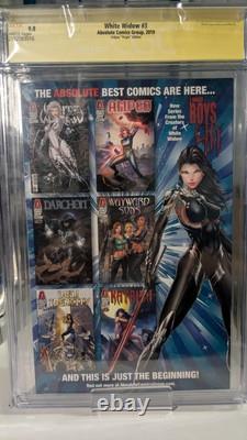 Cgc signature series White Widow #3 couverture vierge Eclipse signée par Natali Sanders
