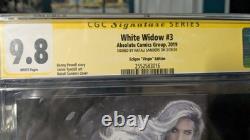 Cgc signature series White Widow #3 couverture vierge Eclipse signée par Natali Sanders