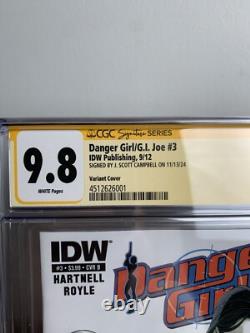Danger Girl/G. I. Joe #3 (CGC 9.8) Variante de J. Scott Campbell Série de signatures