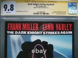 Dark Knight Frappe À Nouveau #1 Cgc 9.8 Wp Ss Signé Frank Miller 1er Catgirl