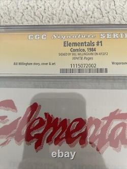 Elementals #1 Comico. CGC 9.8 Signature Series. Signé par Bill Willingham. HTF