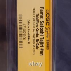 Fame Satoshi Tajiri #nn CGC 9.9 SS signé par Matt Waite – variante avec croquis IA