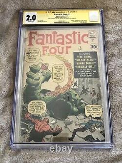 Fantastic Four #1 Cgc 2.0 Signature Series Stan Lee Marvel Clé