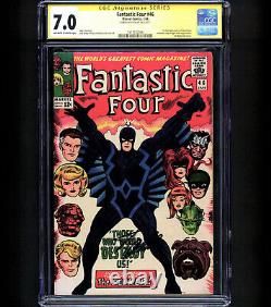 Fantastic Four #46 Signé Stan Lee Ss Cgc 7.0 1st Black Bolt 2nd Inhumains 1966
