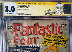 Fantastique Quatre 3 Cgc 3.0 Signature Series Stan Lee
