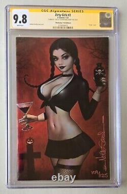 Filles Zirty CGC 9.8 Signature Series Signé Nathan Szerdy Mercredi Addams en Feuille d'Aluminium