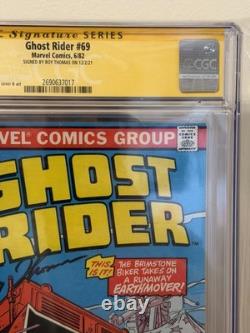 Ghost Rider n°69 CGC 9,4, Signature Series signé Roy Thomas, 06/82, pages blanches