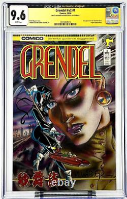 Grendel # 1 Signé Matt Wagner CGC JSA SIGNATURE SERIES 9.6 WP Comico NOUVELLE NOTATION