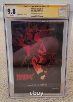 Hellboy In Hell #1 Variante Cgc 9.8 Série Signature Wp Signé Par Ron Perlman