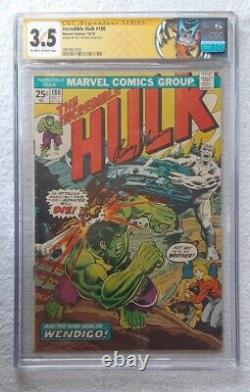 Hulk #180 (marvel, 10/74) Série De Signatures Cgc 3.5 (roy Thomas) Étiquette Wolverine