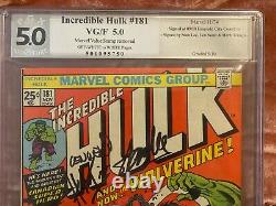 Incredible Hulk #181 Pgx Signature Series 5.0 Stan Lee, Wein, Trimpe Signé Cgc