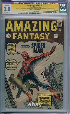 Incroyable Fantaisie #15 1962 Série Signature Cgc Signée par Stan Lee 1ère Apparition de Spider-man