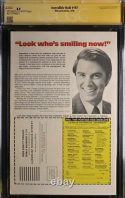 Incroyable Hulk #197 3/76 Série Signature CGC signée par Joe Staton - CGC 8.0