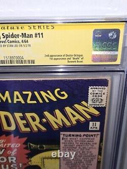 Incroyable Spider-Man #11 CGC SS Signature Autographe STAN LEE 2ème Docteur Octopus