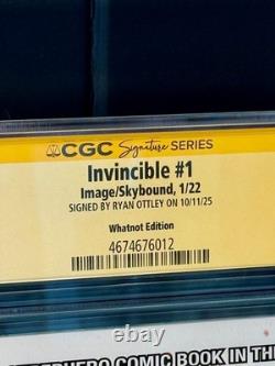 Invincible #1 CGC 9,8 SS Variant Whatnot signé par Ryan Ottley