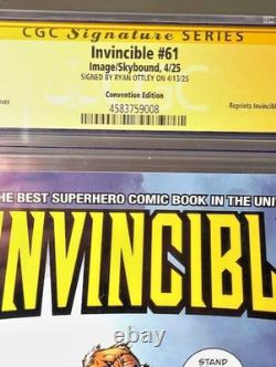 Invincible #61 CGC 9.8 SS Ryan Ottley Signature Édition Exclusive Conquête