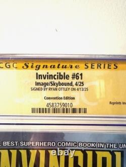 Invincible #61 CGC 9.8 SS Ryan Ottley Signé Édition Exclusive de Convention Conquête