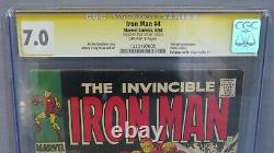 Iron Man #4 (stan Lee Signed) Cgc 7.0 Fn/vf Signature Series Marvel Comics 1968